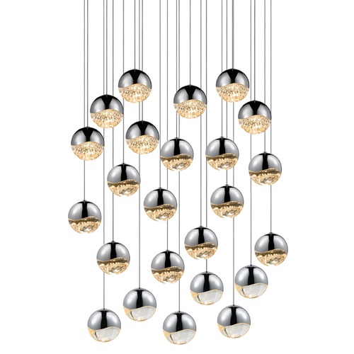 Grapes Polished Chrome 24-Light LED Multi-Light Pendant by Sonneman Lighting