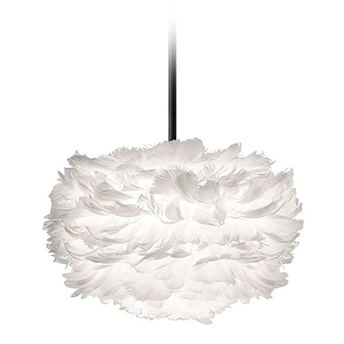 UMAGE UMAGE Black Pendant Light with White Feather Shade 3001_4010