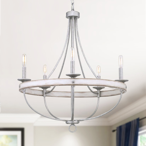 Gulliver Galvanized 5-Light Chandelier by Progress Lighting