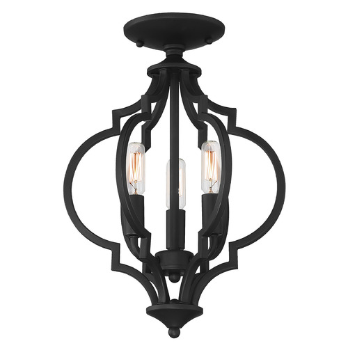 3-Light Convertible Semi-Flush Mount in Matte Black by Meridian
