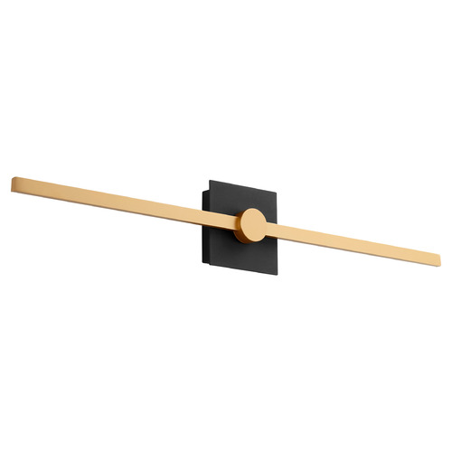 Zora 32-Inch LED Vanity Light in Black & Brass by Oxygen Lighting