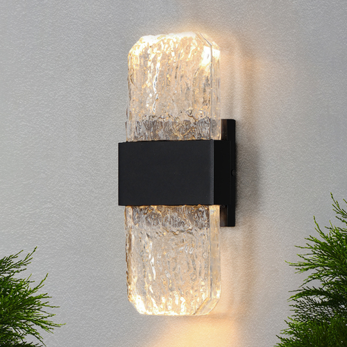 Rune 12-Inch LED Outdoor Wall Light in Black by ET2 Lighting