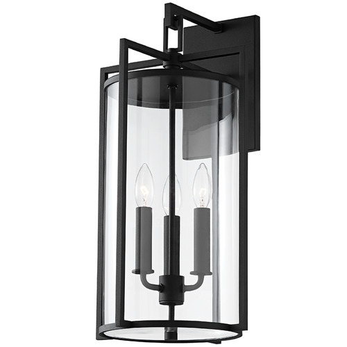 Troy Lighting Percy Textured Black Outdoor Wall Light