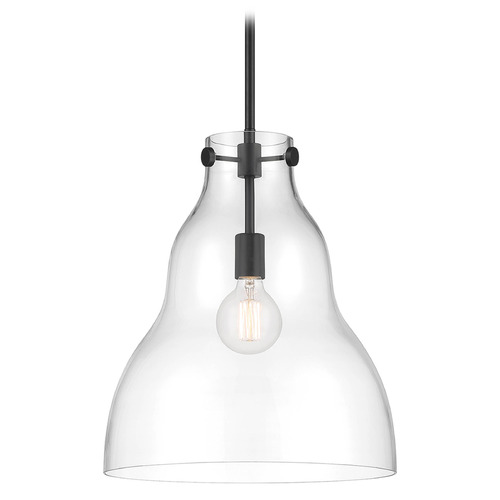 Designers Fountain Lakeview Matte Black Pendant Light with Bell Shade