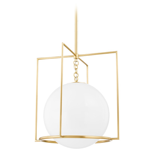 Mitzi by Hudson Valley Mitzi Tessa Large Aged Brass Double Glass Pendant H648701L-AGB