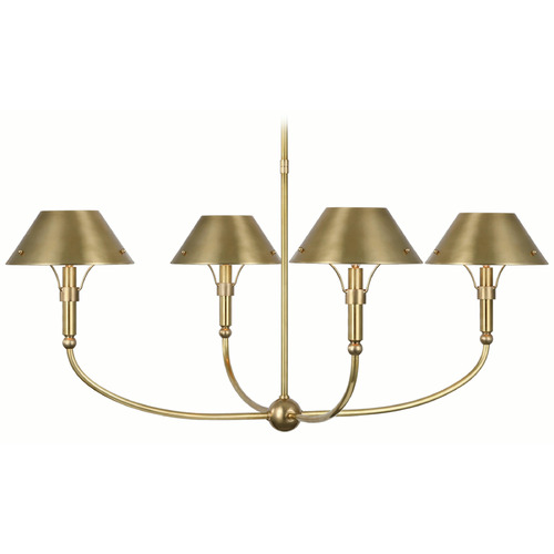Visual Comfort Signature Collection Thomas OBrien Turlington Chandelier in Antique Brass by VC Signature TOB5725HABHAB