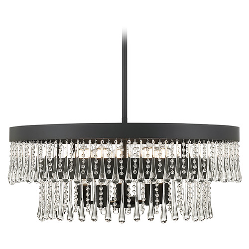 Meridian 26-Inch Crystal Pendant in Matte Black by Meridian M7038MBK