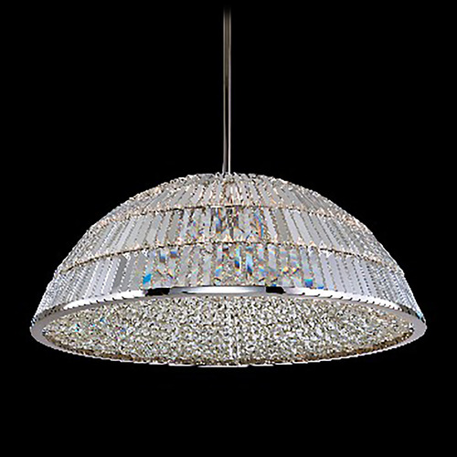 Allegri Lighting Allegri Crystal Doma Polished Nickel LED Pendant Light with Bowl / Dome Shade 038657-046-FR001