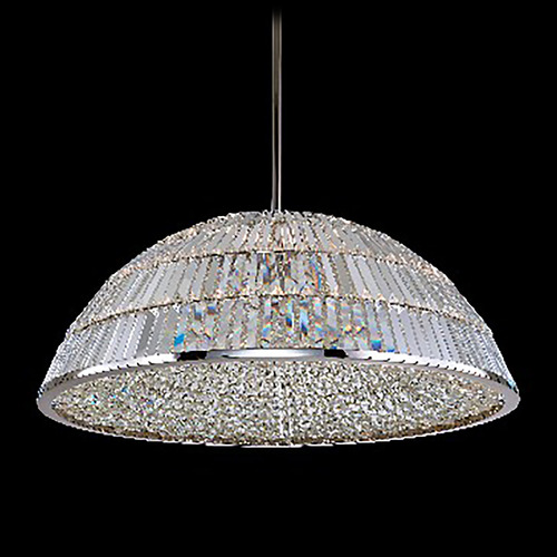 Allegri Crystal Doma Polished Nickel LED Pendant Light with Bowl / Dome Shade