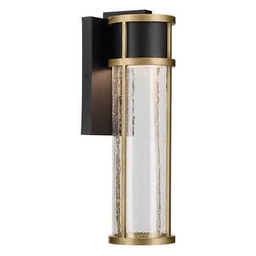 Camillo 15.75-Inch LED Outdoor Wall Light in Black & Brass by Kichler