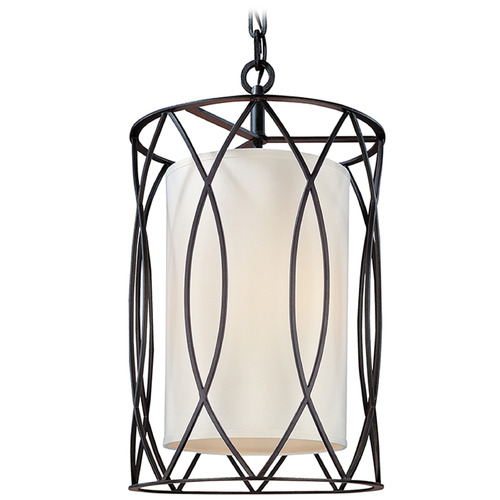 Troy Lighting Troy Lighting Sausalito Textured Iron Pendant Light with Cylindrical Shade F1287-TRN