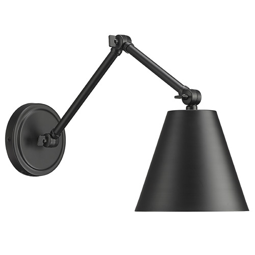 Z-Lite Regent Matte Black Plug and Cord Wall Lamp