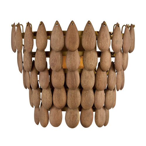 Ravi Wall Sconce in Light Wood & Patinaed Brass by Capital Lighting