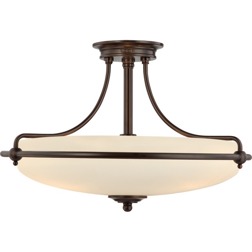 Quoizel Lighting Griffin 21-Inch Semi-Flush Mount in Palladian Bronze by Quoizel Lighting GF1721PN