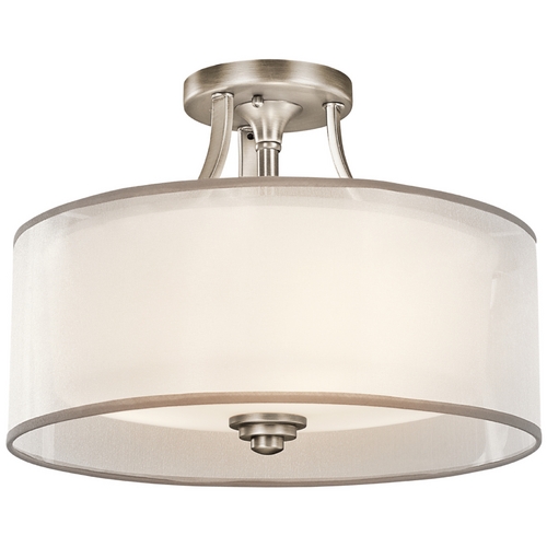 Lacey 15-Inch Semi-Flush Mount in Antique Pewter by Kichler Lighting