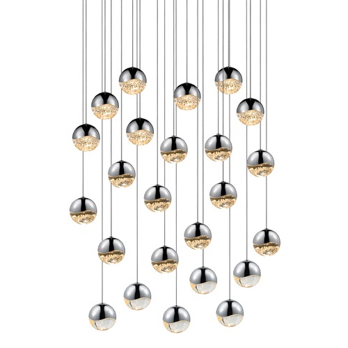 Grapes Polished Chrome 24-Light LED Multi-Light Pendant by Sonneman Lighting
