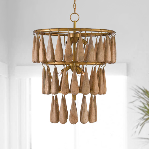Savoiardi Chandelier in Vintage Brass/Natural Finish by Currey & Co