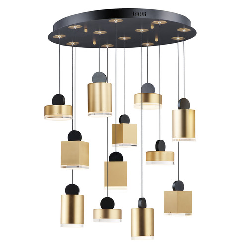 ET2 Lighting Nob 12-Light LED Pendant in Black & Gold by ET2 Lighting E20869-75BKGLD