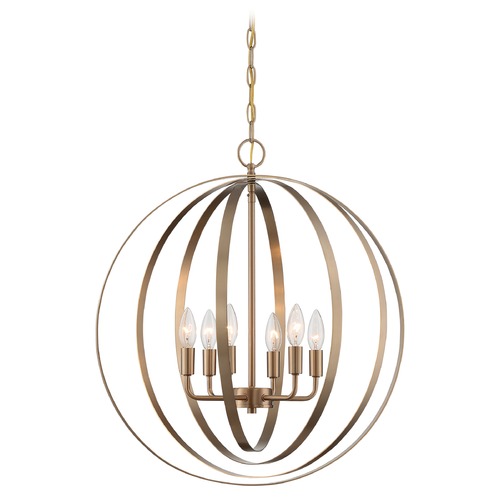 Pendleton Burnished Brass Pendant by Satco Lighting