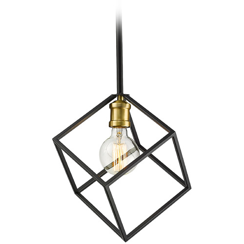 Z-Lite Vertical Bronze & Olde Brass Pendant by Z-Lite 478P11-BRZ-OBR