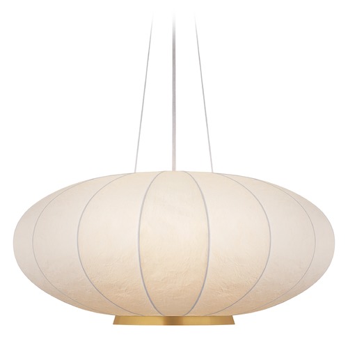 Visual Comfort Signature Collection Barbara Barry Paper Moon Large Pendant in Soft Brass by Visual Comfort Signature BBL5123SBRP