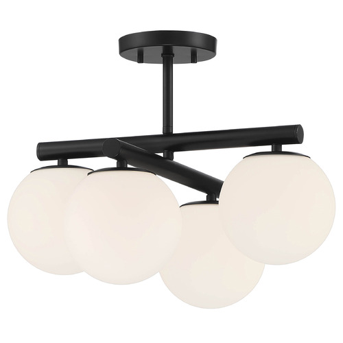 Designers Fountain Crown Heights Matte Black Semi-Flushmount Light