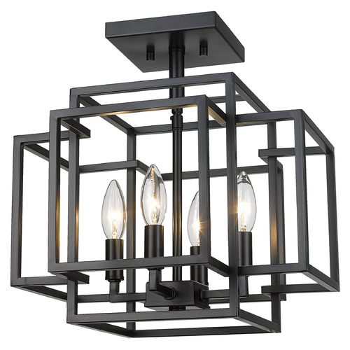 Titania Matte Black Semi-Flush Mount by Z-Lite