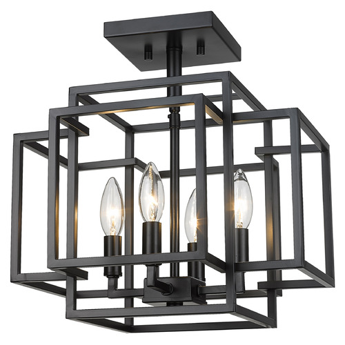 Z-Lite Titania Matte Black Semi-Flush Mount by Z-Lite 454SF-MB