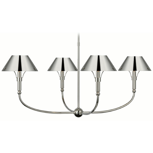 Visual Comfort Signature Collection Thomas OBrien Turlington Chandelier in Polished Nickel by VC Signature TOB5725PNPN