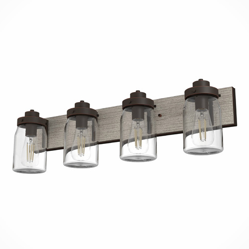 Hunter Fan Company Devon Park Onyx Bengal & Barnwood Bathroom Light