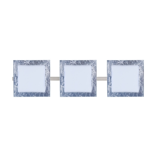 Besa Lighting Modern Bathroom Light Silver Glass Satin Nickel by Besa Lighting 3WS-7735SF-SN