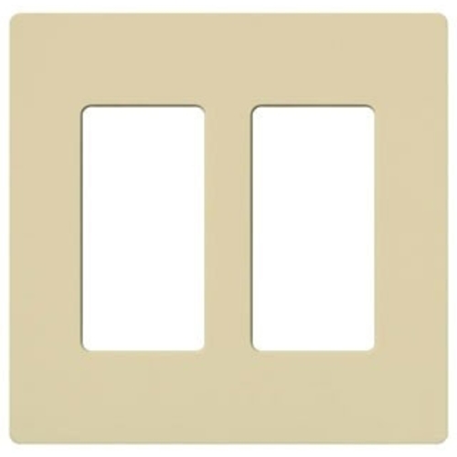 Designer Style 2-Gang Gloss Wall Plate in Ivory