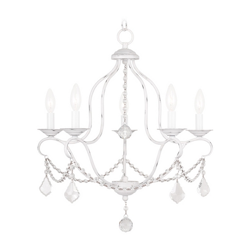 Livex Lighting Livex Lighting Chesterfield Antique White Crystal Chandelier 6435-60
