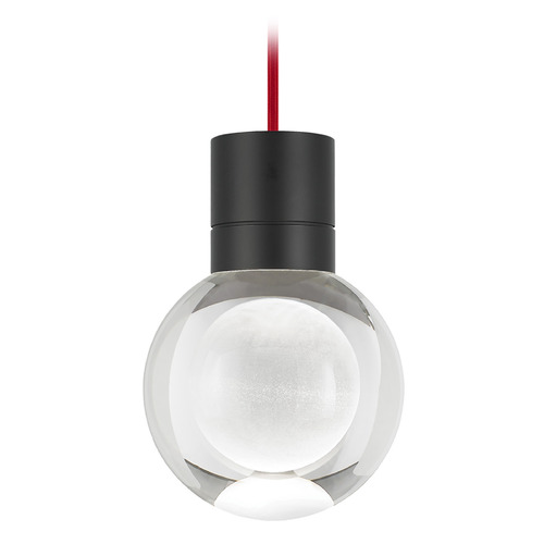Visual Comfort Modern Collection Mina 2200K LED Mini Pendant in Black & Red by Visual Comfort Modern 700TDMINAP1CRB-LED922