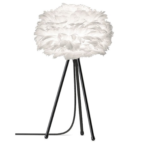 UMAGE UMAGE Black Table Lamp with White Feather Shade 3001_4024