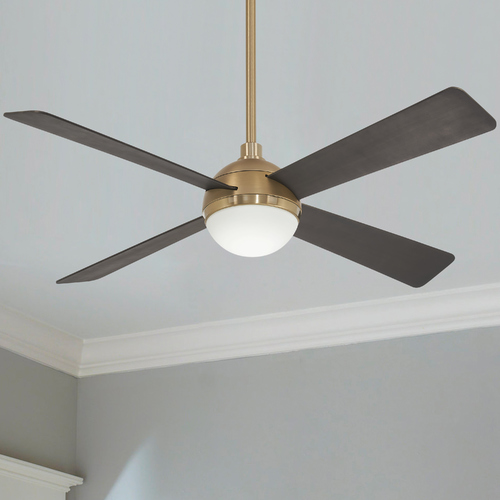 Orb 54-Inch LED Fan in Brushed & Soft Brass by Minka Aire