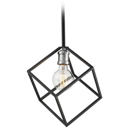 Vertical Matte Black & Brushed Nickel Pendant by Z-Lite