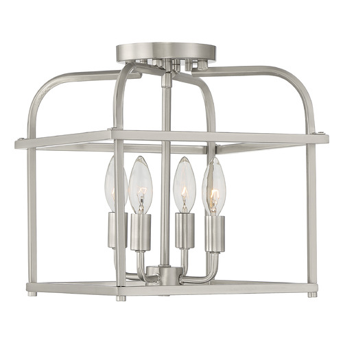 12-Inch Semi-Flush Mount in Brushed Nickel by Meridian