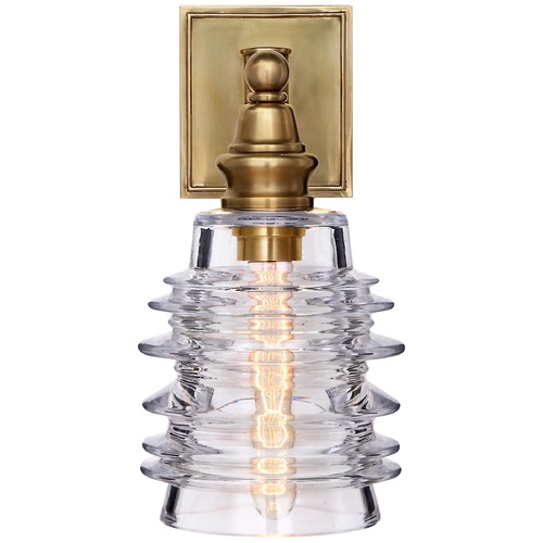 Visual Comfort Signature Collection E.F. Chapman Covington Wide Sconce in Antique Brass by Visual Comfort Signature CHD2472ABCG