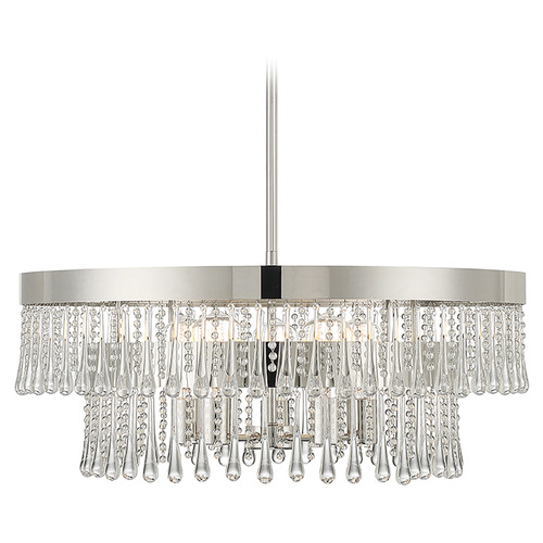 Meridian 26-Inch Crystal Pendant in Polished Nickel by Meridian M7038PN