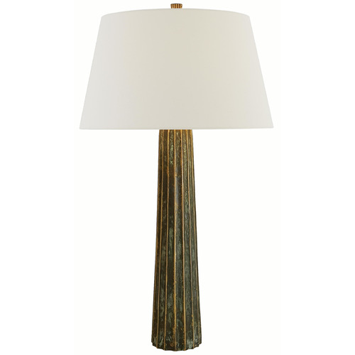 Visual Comfort Signature Collection Fluted Spire Bronze Table Lamp with Empire Shade