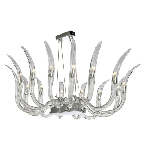 Cisne 14-Light Chandelier in Polished Nickel by Metropolitan Lighting