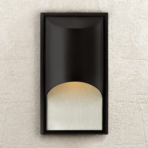 Hinkley Modern LED Outdoor Wall Light with Etched in Satin Black Finish 1830SK-LED