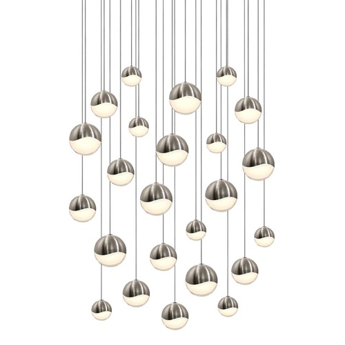 Grapes Satin Nickel 24-Light LED Multi-Light Pendant by Sonneman Lighting