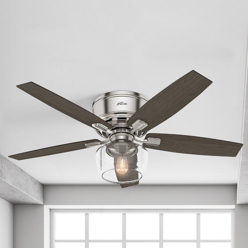 Hunter Fan Company Bennett 52-Inch Low Profile Fan in Brushed Nickel by Hunter Fan Company 53394