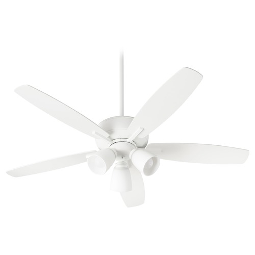 Breeze Studio White LED Ceiling Fan with Light by Quorum Lighting