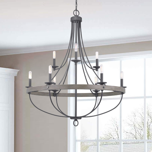 Progress Lighting Gulliver Graphite 9-Light Chandelier by Progress Lighting P400159-143