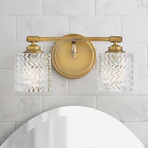 Hinkley Elle 2-Light Heritage Brass Bath Light by Hinkley Lighting 5042HB