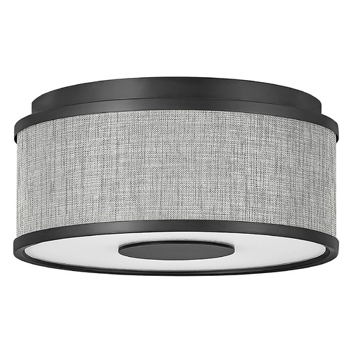 Hinkley Halo Small LED Flush Mount in Black & Heathered Gray by Hinkley Lighting 42005BK