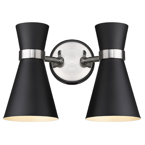 Z-Lite Soriano Matte Black & Brushed Nickel Sconce by Z-Lite 728-2S-MB-BN